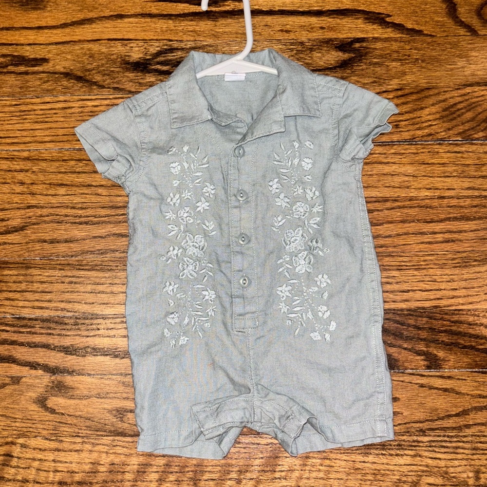 GAP Baby linen cotton cabana shorty one piece Romper